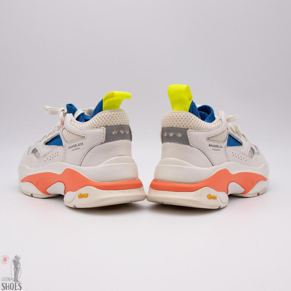 Brand Black Saga Women's 8-8.5 / Men's 6.5 White Vibram Leather Sneakers - Picture 3 of 13